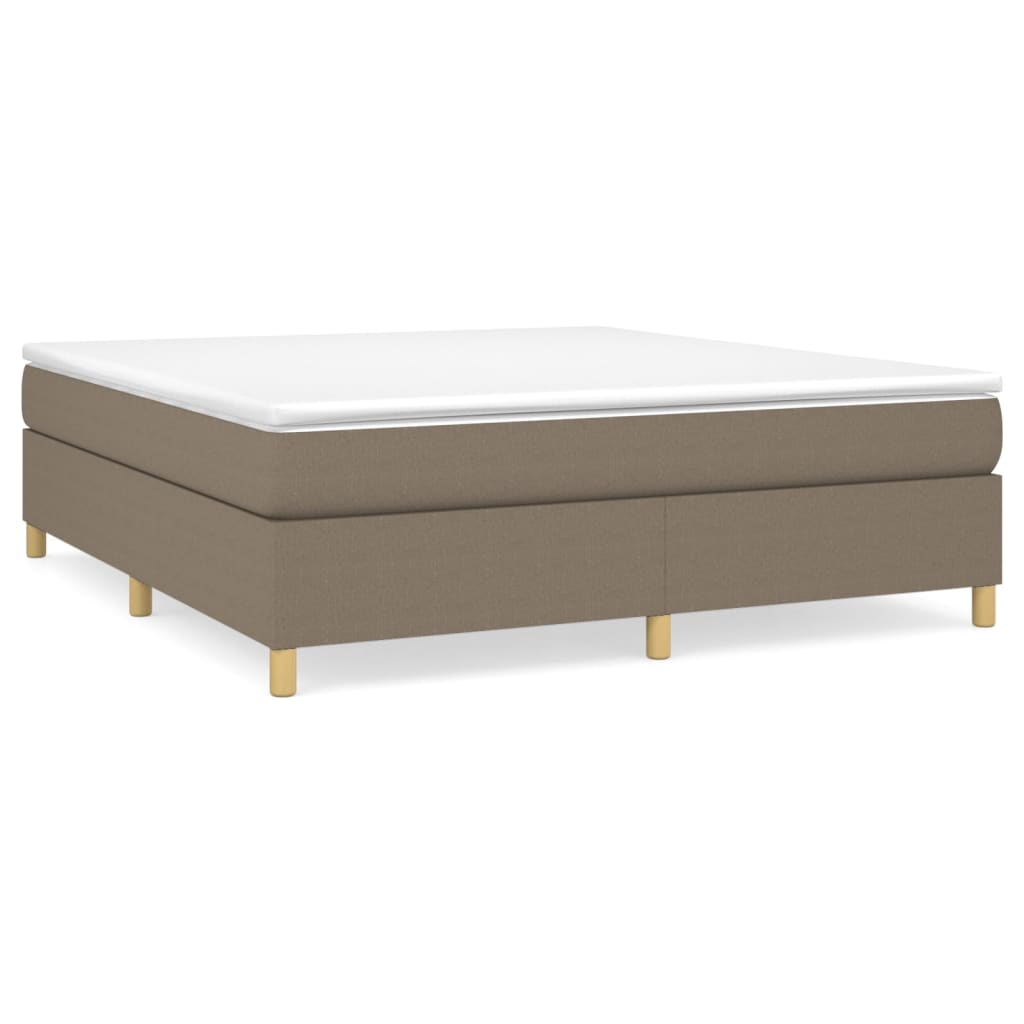 vidaXL Κρεβάτι Boxspring με Στρώμα Taupe 180x200 εκ. Υφασμάτινο