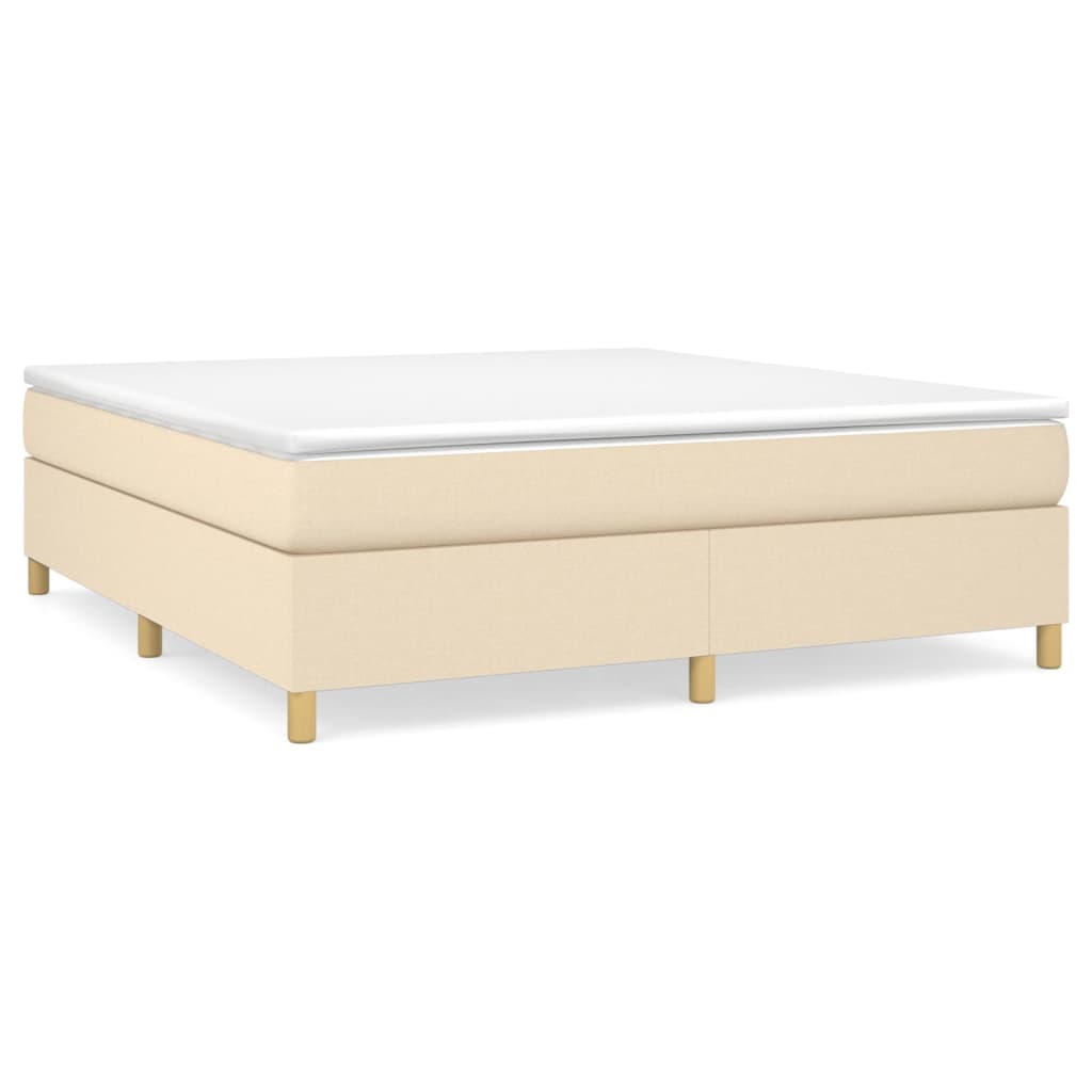 vidaXL Κρεβάτι Boxspring με Στρώμα Κρεμ 180x200 εκ. Υφασμάτινο