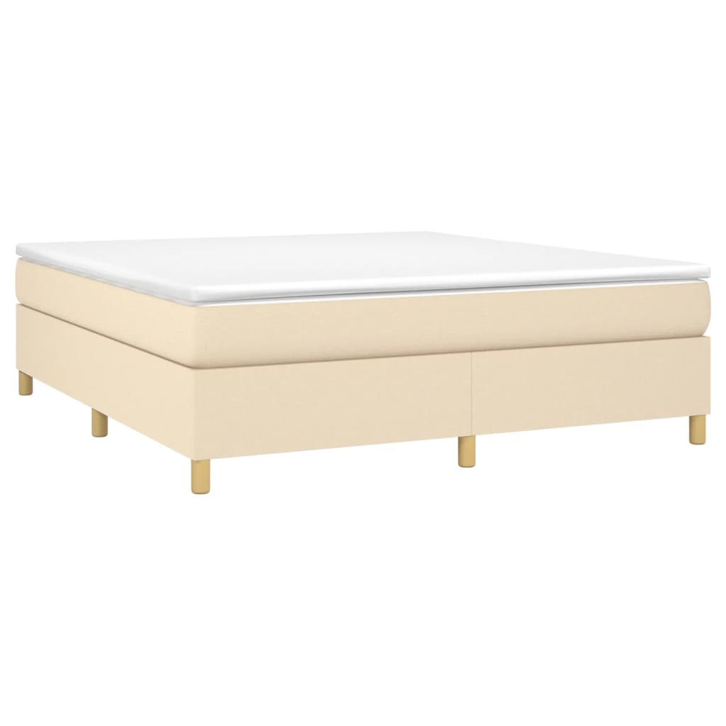 vidaXL Κρεβάτι Boxspring με Στρώμα Κρεμ 180x200 εκ. Υφασμάτινο