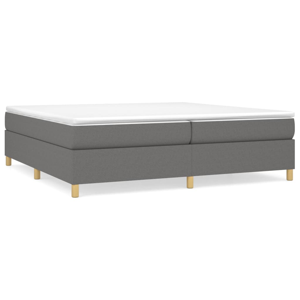 vidaXL Κρεβάτι Boxspring με Στρώμα Σκούρο Γκρι 200x200 εκ. Υφασμάτινο