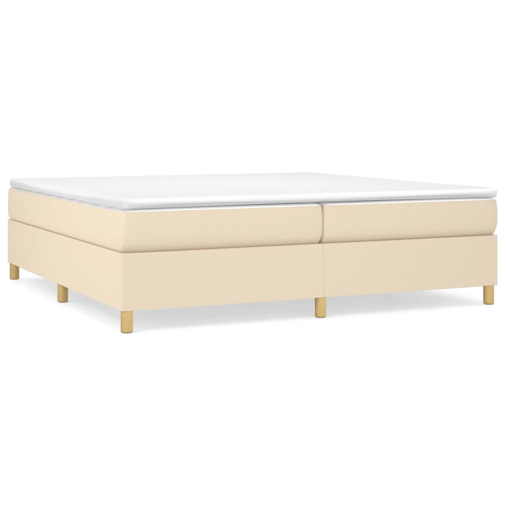 vidaXL Κρεβάτι Boxspring με Στρώμα Κρεμ 200x200 εκ. Υφασμάτινο