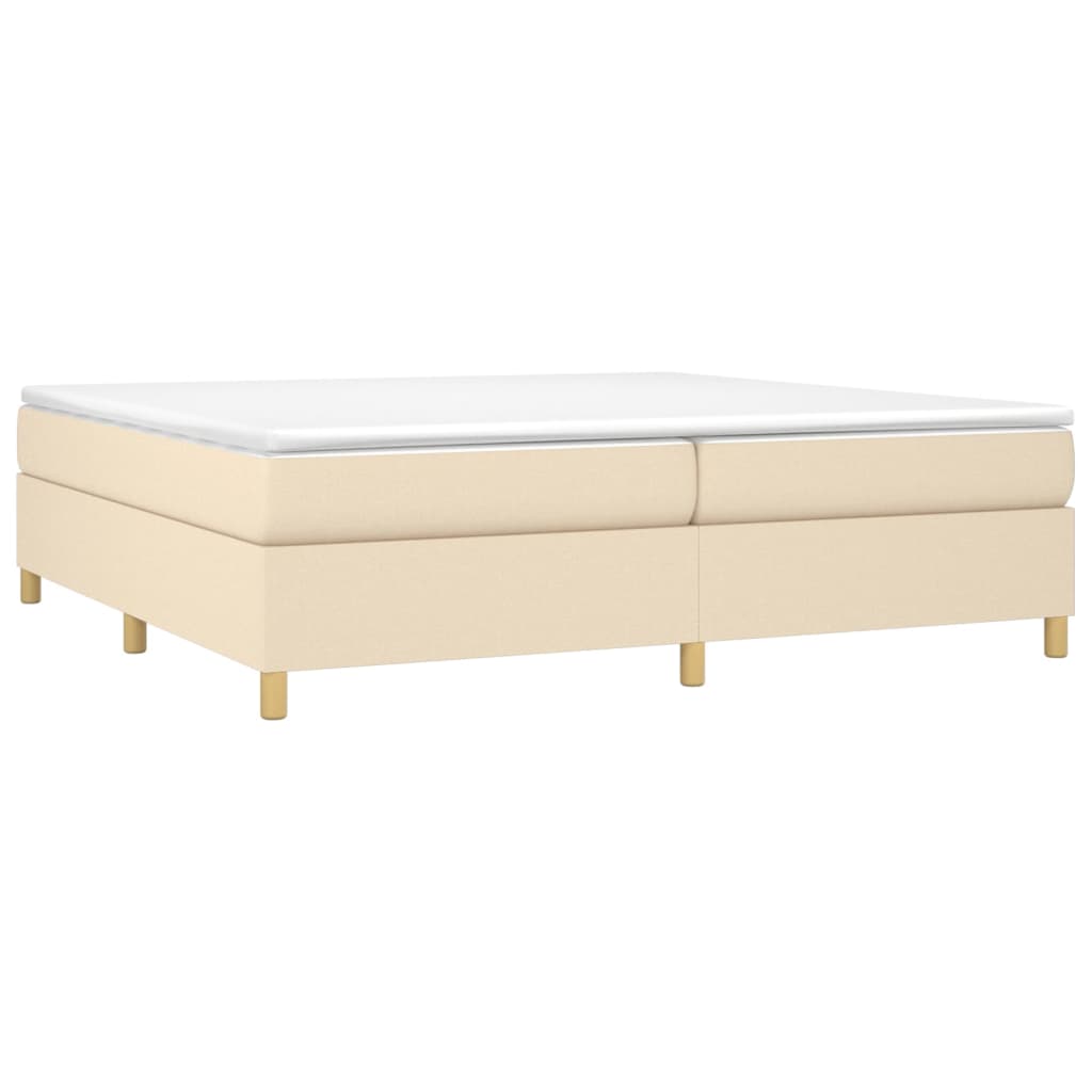 vidaXL Κρεβάτι Boxspring με Στρώμα Κρεμ 200x200 εκ. Υφασμάτινο