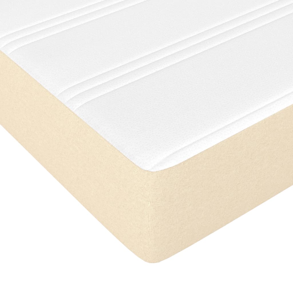 vidaXL Κρεβάτι Boxspring με Στρώμα Κρεμ 200x200 εκ. Υφασμάτινο