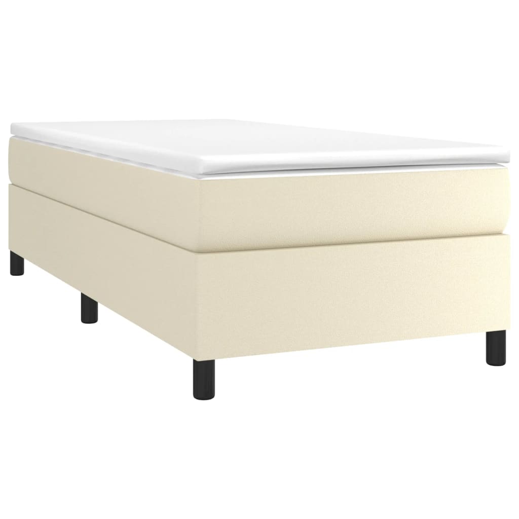 vidaXL Κρεβάτι Boxspring με Στρώμα Κρεμ 80 x 200 εκ. Συνθετικό Δέρμα