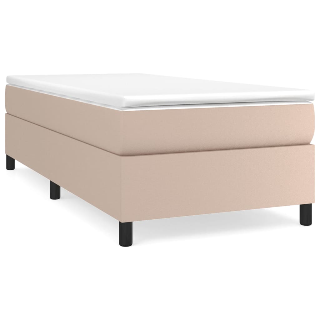 vidaXL Κρεβάτι Boxspring με Στρώμα Καπουτσίνο 80x200 εκ. Συνθ. Δέρμα