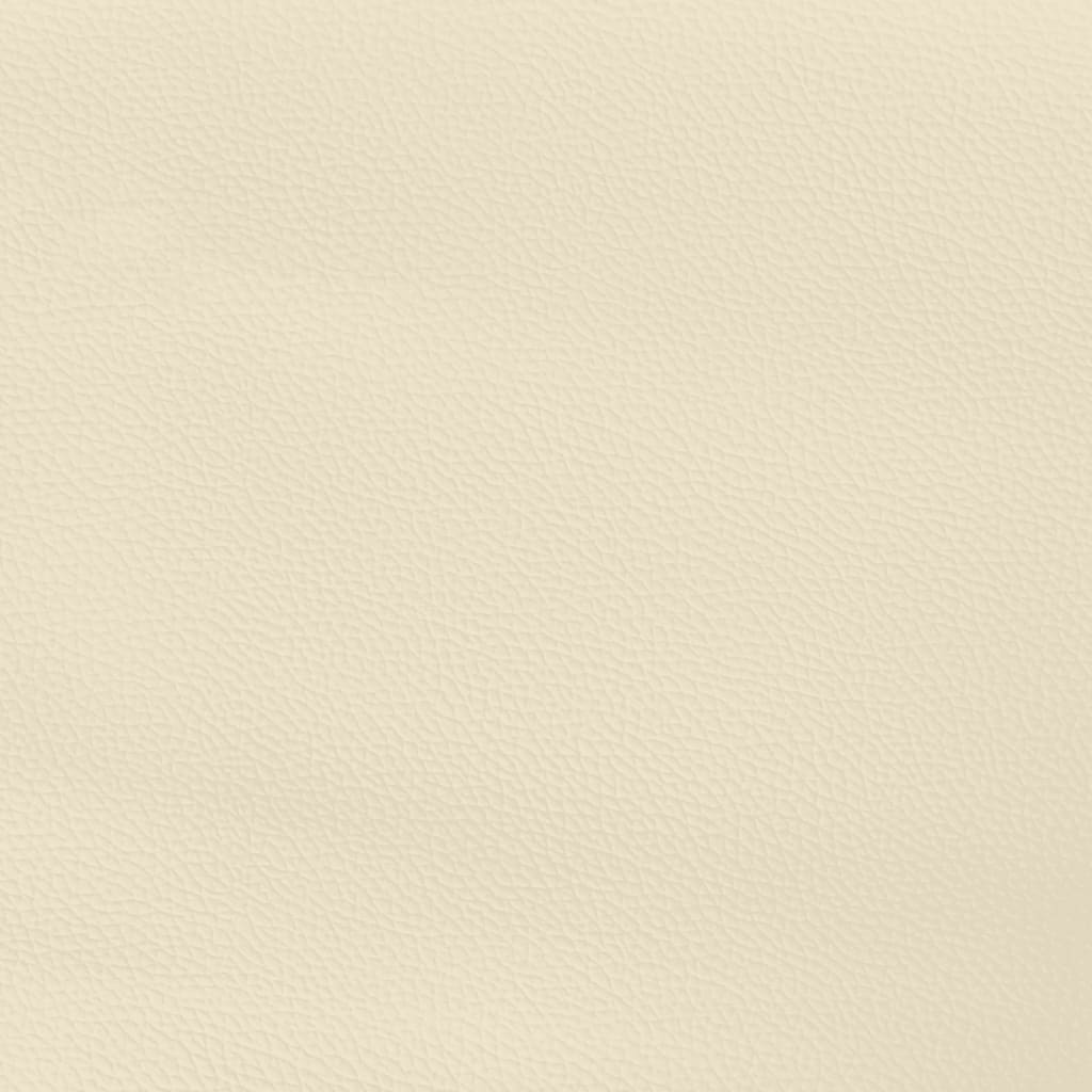 vidaXL Κρεβάτι Boxspring με Στρώμα Κρεμ 90x190 εκ. από Συνθετικό Δέρμα