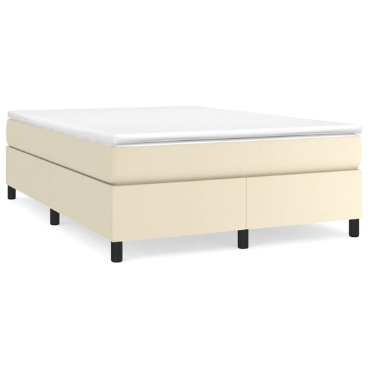 vidaXL Κρεβάτι Boxspring με Στρώμα Κρεμ 140x190εκ. από Συνθετικό Δέρμα
