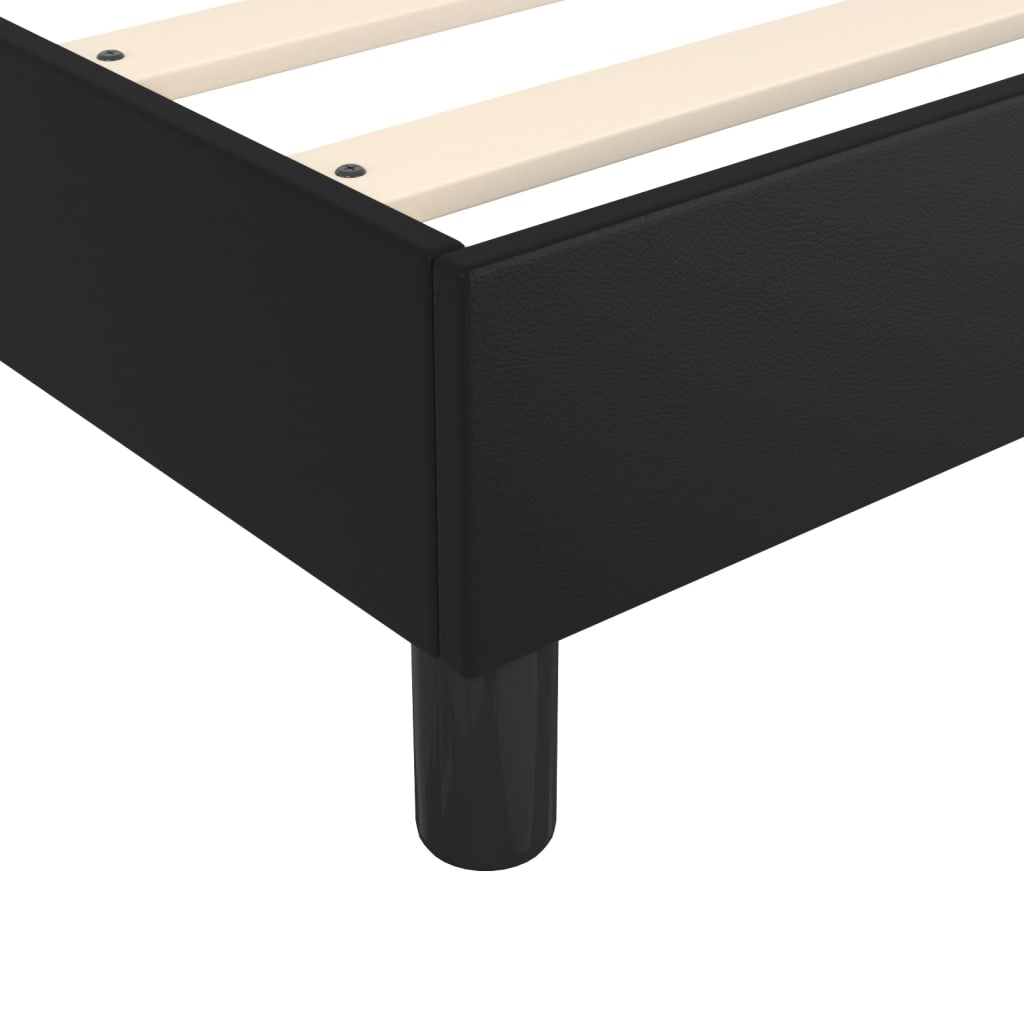 vidaXL Κρεβάτι Boxspring με Στρώμα Μαύρο 160x200εκ.από Συνθετικό Δέρμα