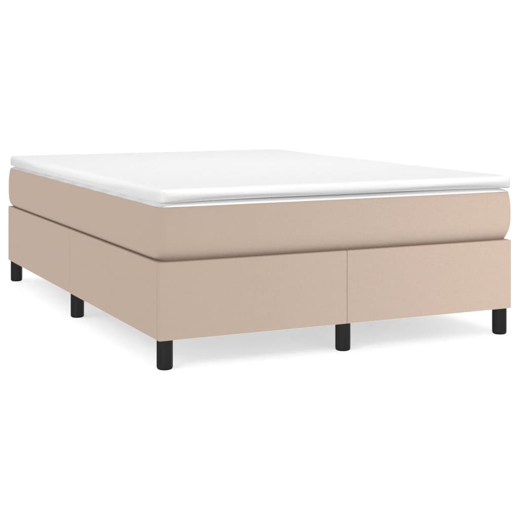 vidaXL Κρεβάτι Boxspring με Στρώμα Καπουτσίνο 160x200εκ.από Συνθ.Δέρμα