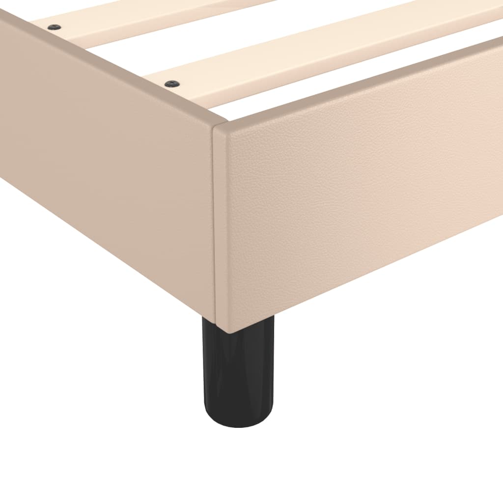 vidaXL Κρεβάτι Boxspring με Στρώμα Καπουτσίνο 160x200εκ.από Συνθ.Δέρμα