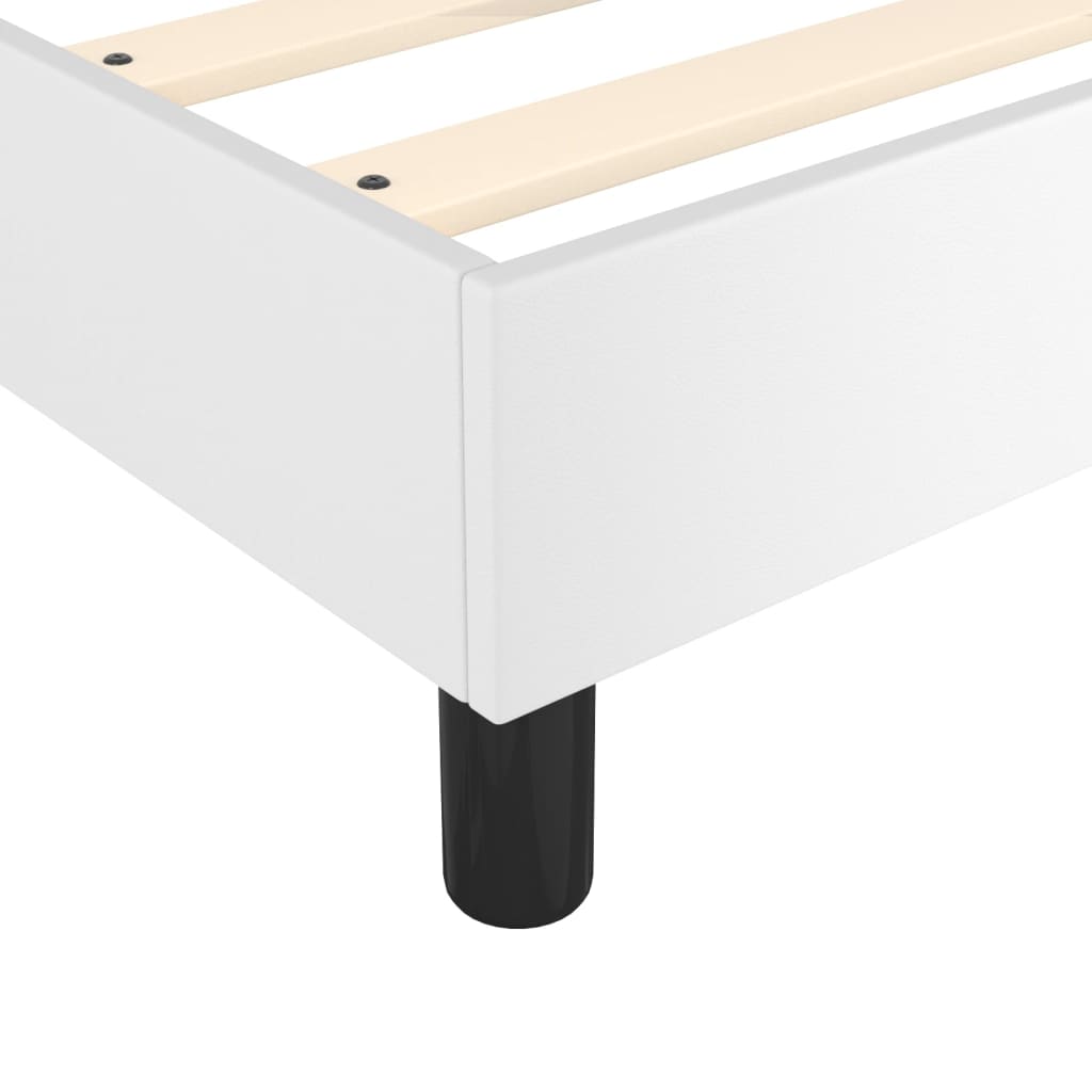 vidaXL Κρεβάτι Boxspring με Στρώμα Λευκό 180x200 εκ. Συνθετικό Δέρμα