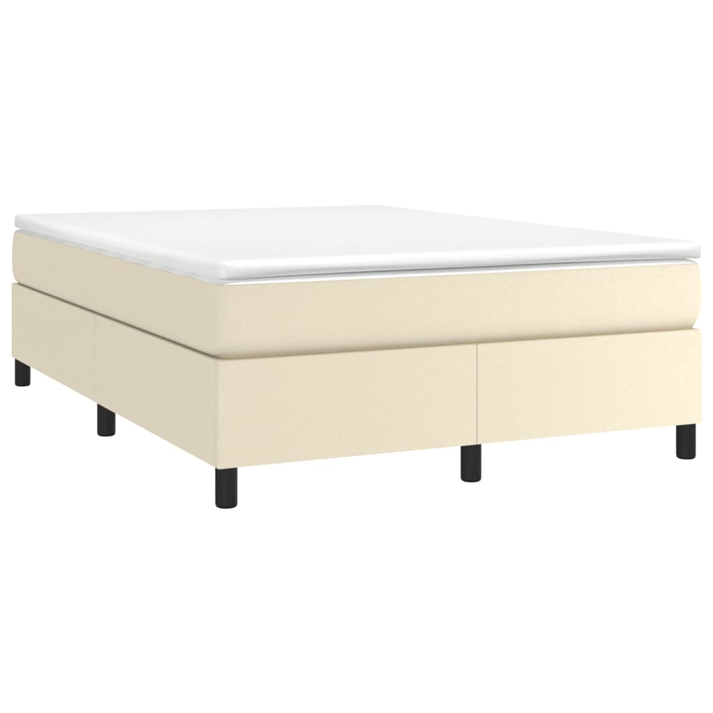 vidaXL Κρεβάτι Boxspring με Στρώμα Κρεμ 180x200 εκ. Συνθετικό Δέρμα