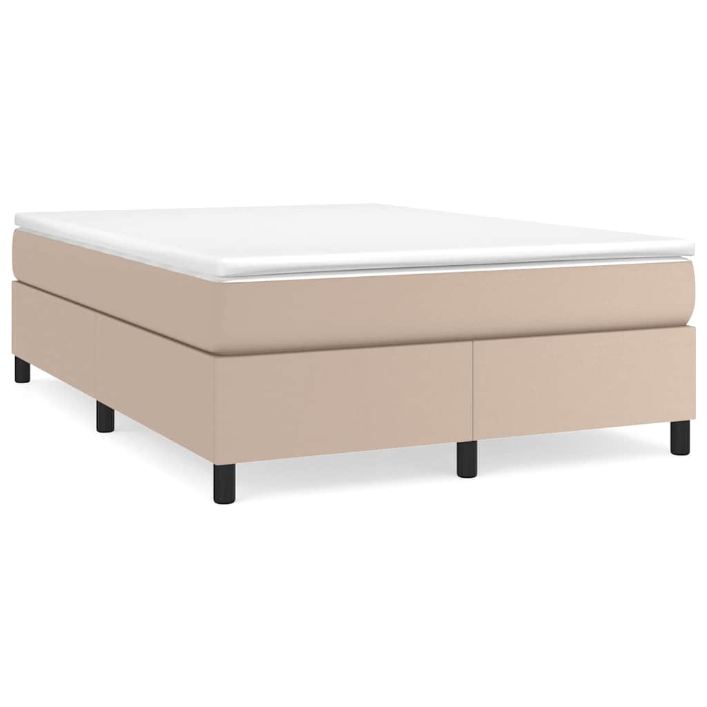 vidaXL Κρεβάτι Boxspring με Στρώμα Καπουτσίνο 180x200 εκ. Συνθ. Δέρμα