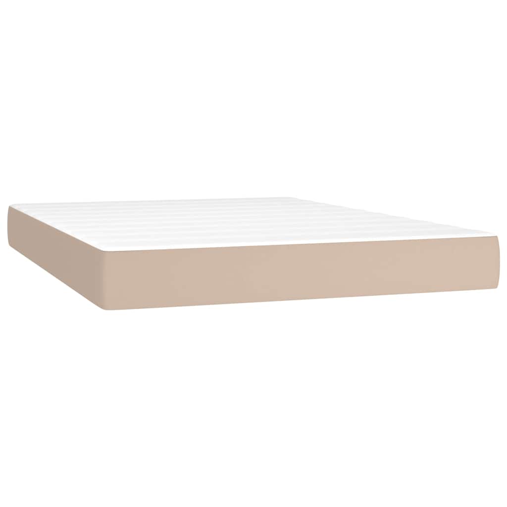 vidaXL Κρεβάτι Boxspring με Στρώμα Καπουτσίνο 180x200 εκ. Συνθ. Δέρμα