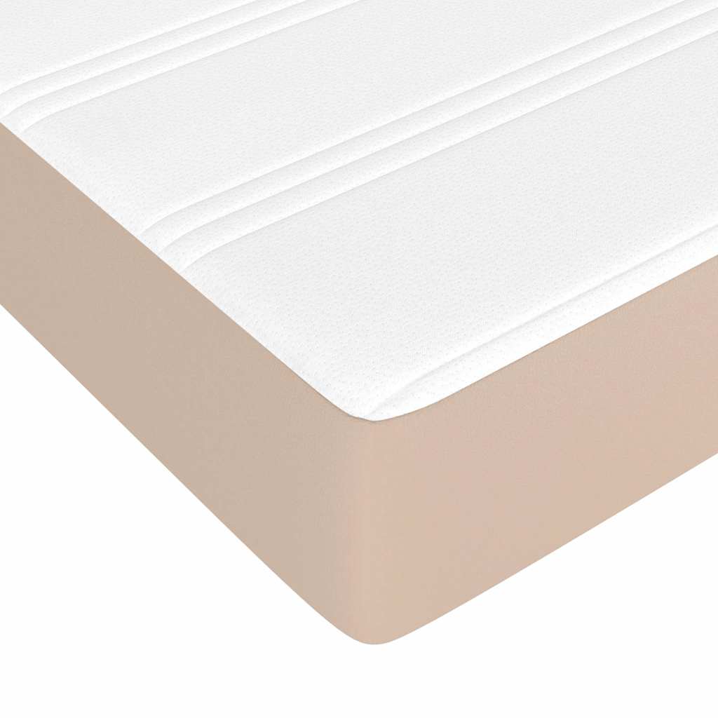 vidaXL Κρεβάτι Boxspring με Στρώμα Καπουτσίνο 200x200εκ.από Συνθ.Δέρμα