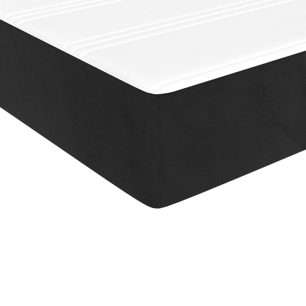 vidaXL Κρεβάτι Boxspring με Στρώμα Μαύρο 80 x 200 εκ. Βελούδινο