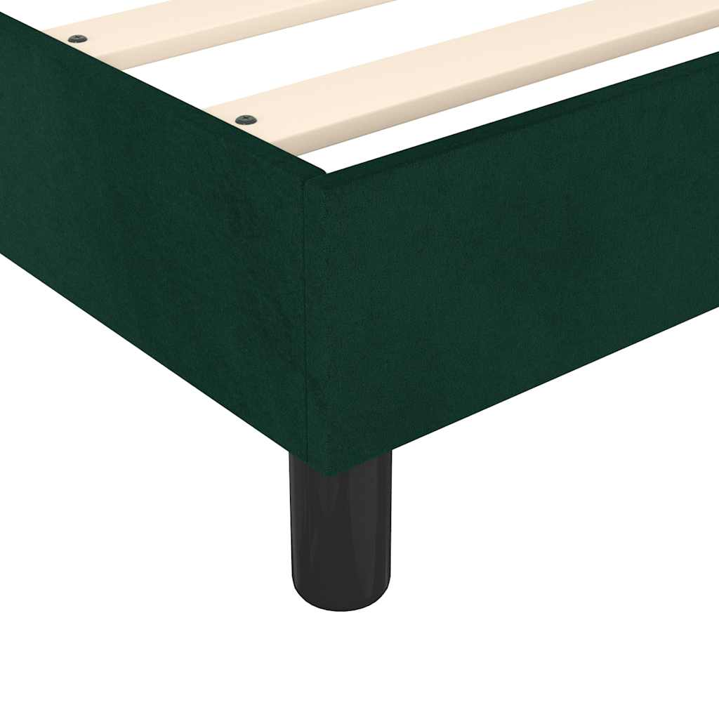 vidaXL Κρεβάτι Boxspring με Στρώμα Σκούρο Πράσινο 120x200εκ. Βελούδινο