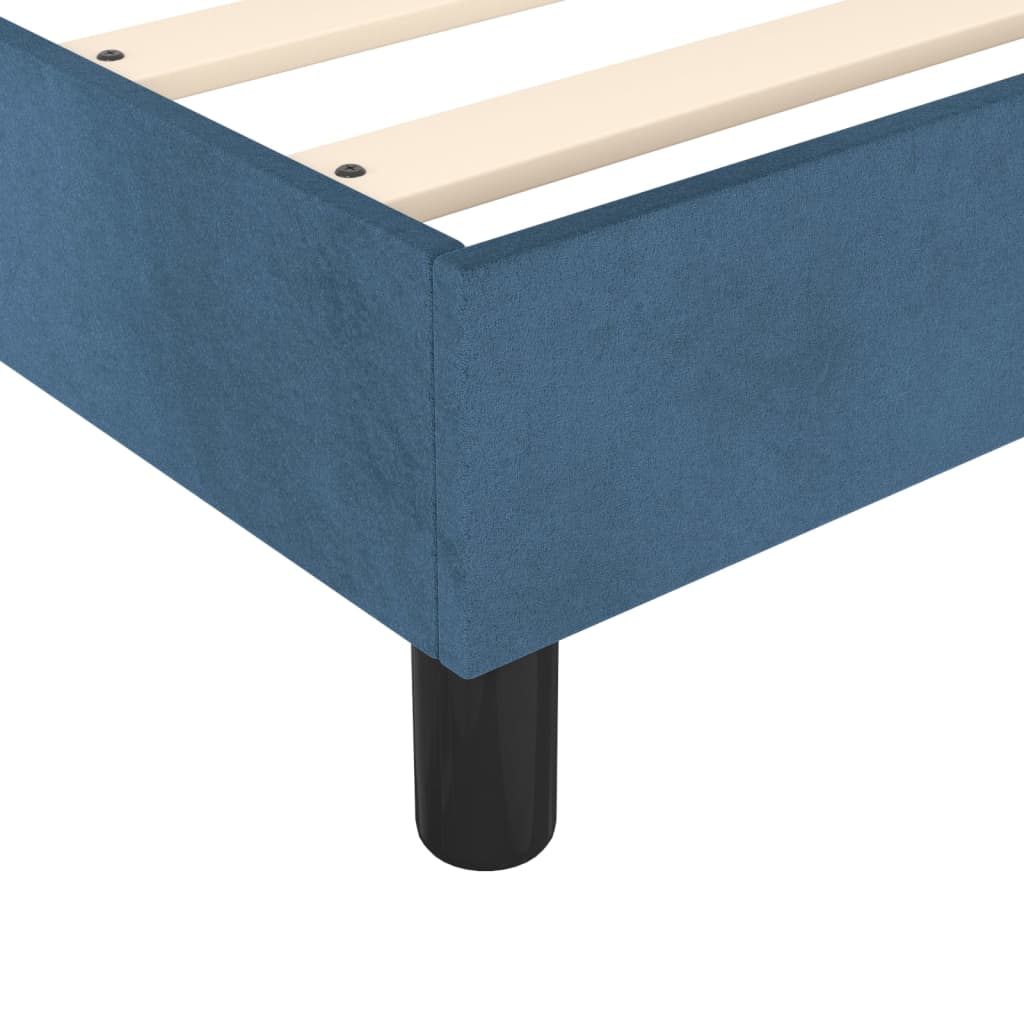 vidaXL Κρεβάτι Boxspring με Στρώμα Σκούρο Μπλε 120x200 εκ. Βελούδινο