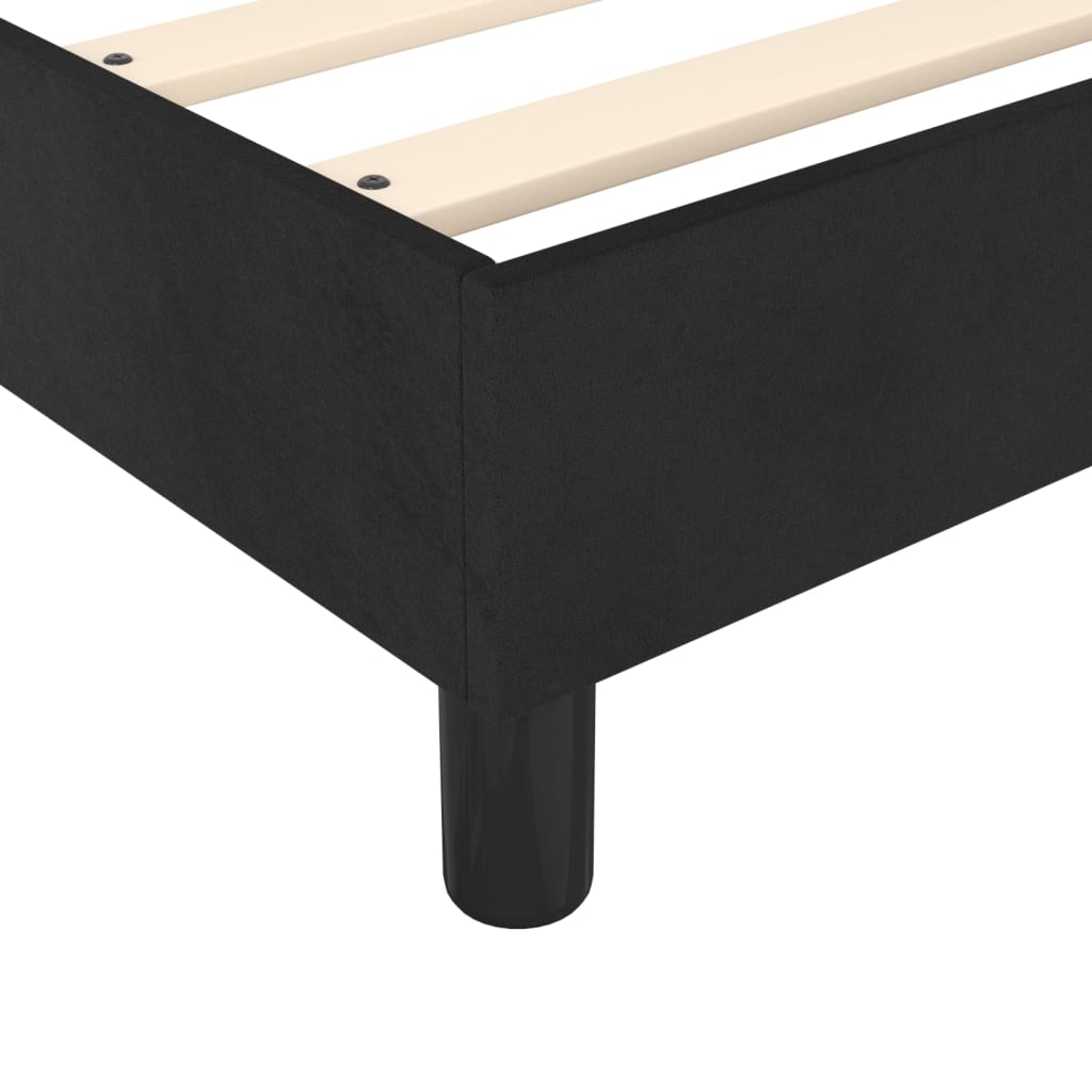vidaXL Κρεβάτι Boxspring με Στρώμα Μαύρο 140x190 εκ. Βελούδινο