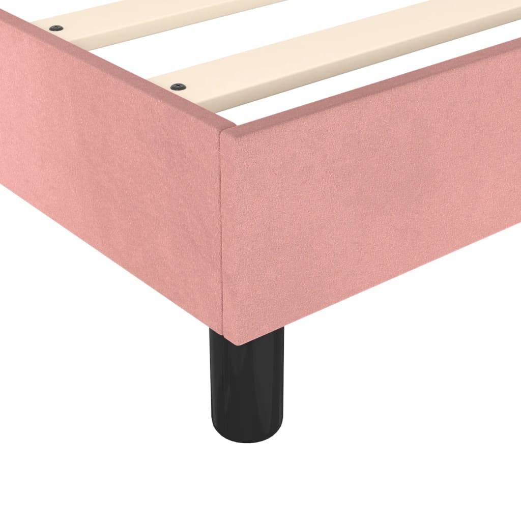 vidaXL Κρεβάτι Boxspring με Στρώμα Ροζ 140x200 εκ. Βελούδινο