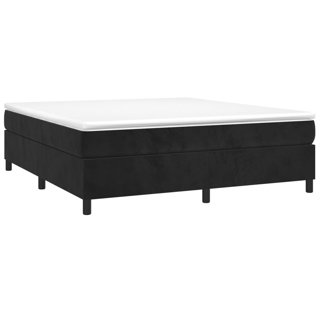 vidaXL Κρεβάτι Boxspring με Στρώμα Μαύρο 160x200 εκ. Βελούδινο