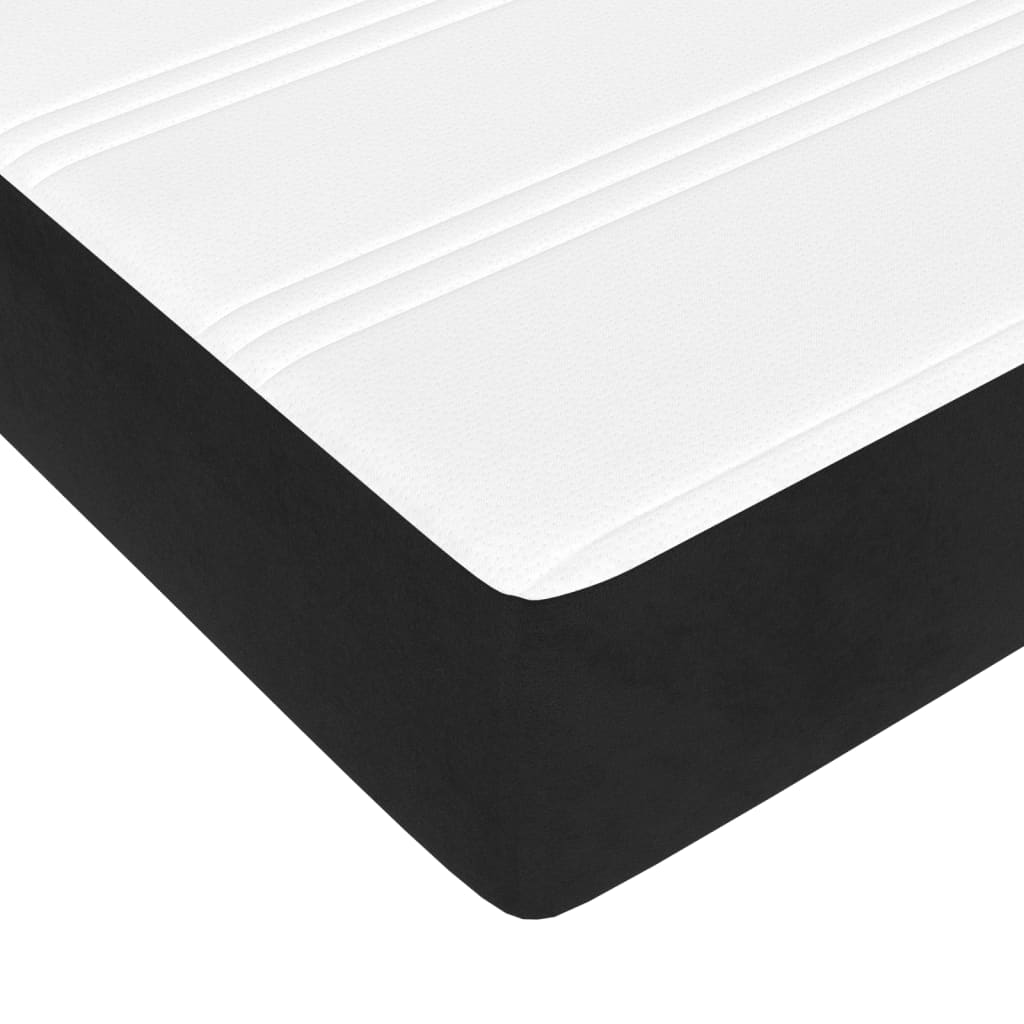 vidaXL Κρεβάτι Boxspring με Στρώμα Μαύρο 180x200 εκ. Βελούδινο