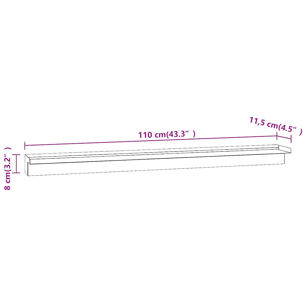 vidaXL Σιντριβάνι Καταρράκτης Πισίνας με LED 110 εκ. από Ανοξ. Ατσάλι