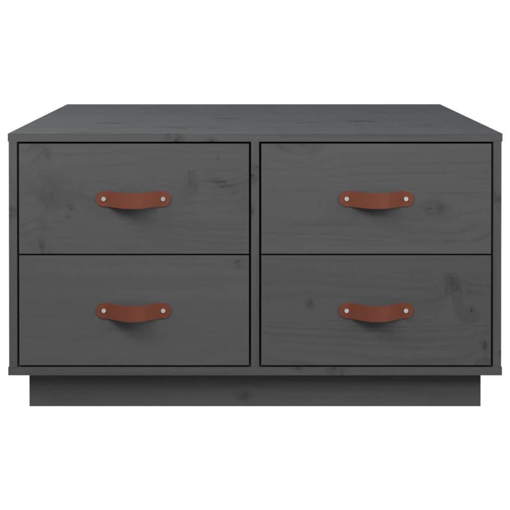 vidaXL Τραπεζάκι Σαλονιού Γκρι 80 x 80 x 45 εκ. από Μασίφ Ξύλο Πεύκου