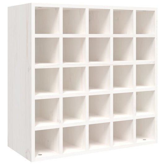 vidaXL Ντουλάπι Κρασιών Λευκό 56 x 25 x 56 εκ. από Μασίφ Ξύλο Πεύκου
