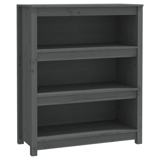 vidaXL Βιβλιοθήκη Γκρι 80x35x97 εκ. από Μασίφ Ξύλο Πεύκου