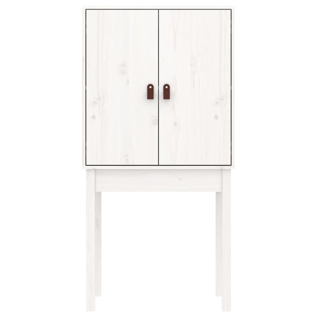 vidaXL Ντουλάπι Ψηλό Λευκό 60 x 40 x 120 εκ. από Μασίφ Ξύλο Πεύκου