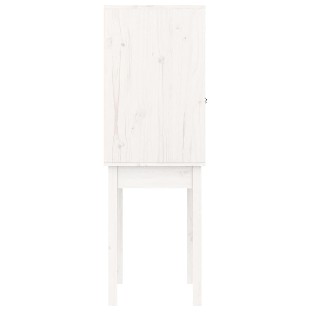vidaXL Ντουλάπι Ψηλό Λευκό 60 x 40 x 120 εκ. από Μασίφ Ξύλο Πεύκου