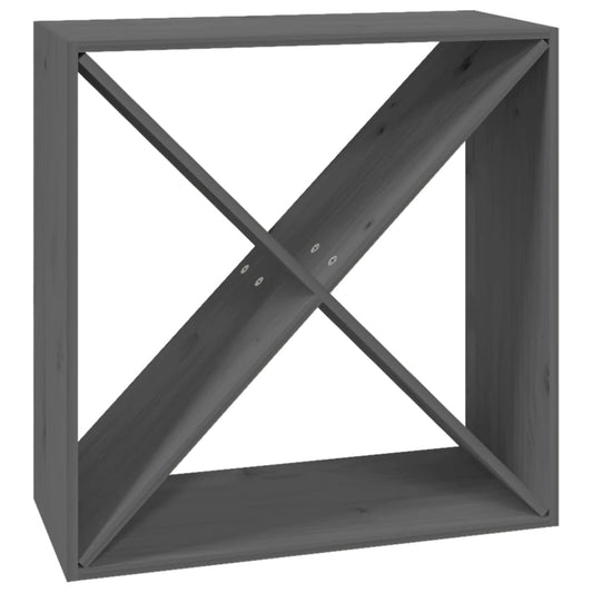 vidaXL Κάβα Κρασιών Γκρι 62 x 25 x 62 εκ. από Μασίφ Ξύλο Πεύκου