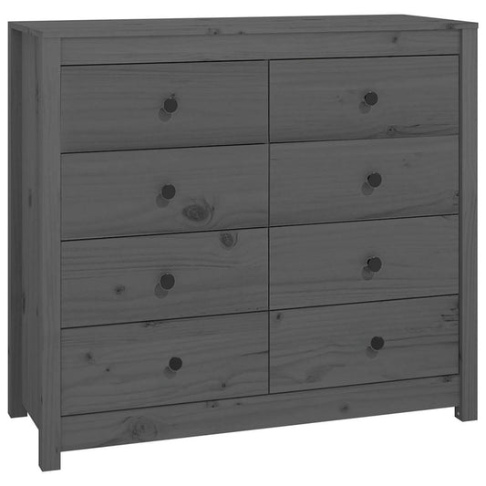 vidaXL Βοηθητικό Ντουλάπι Γκρι 100x40x90 εκ. από Μασίφ Ξύλο Πεύκου