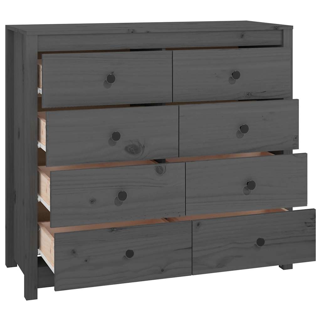 vidaXL Βοηθητικό Ντουλάπι Γκρι 100x40x90 εκ. από Μασίφ Ξύλο Πεύκου