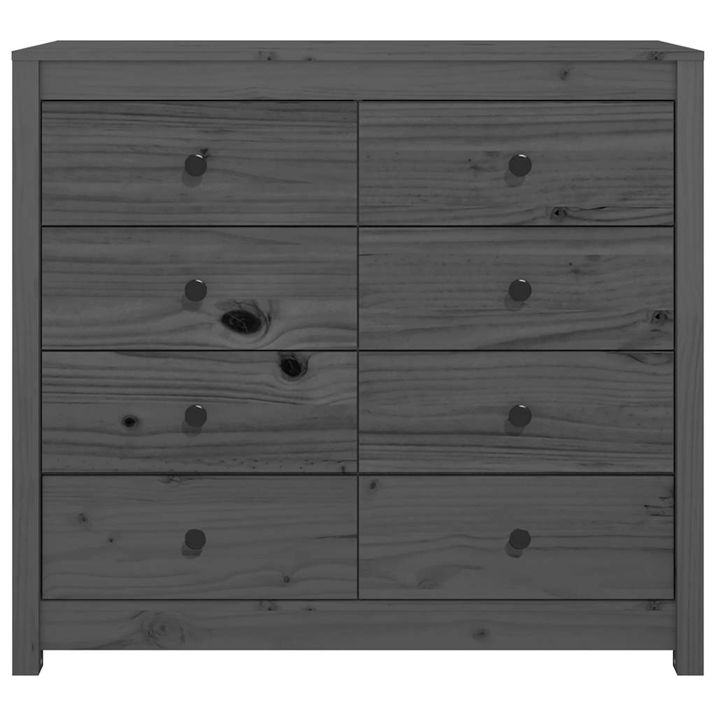 vidaXL Βοηθητικό Ντουλάπι Γκρι 100x40x90 εκ. από Μασίφ Ξύλο Πεύκου