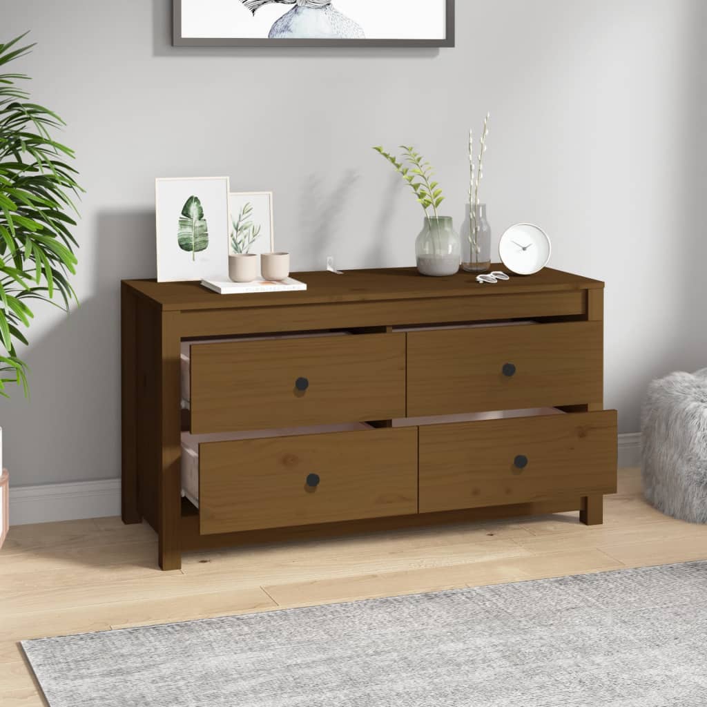 vidaXL Βοηθητικό Ντουλάπι Καφέ Μελί 100x40x54 εκ.από Μασίφ Ξύλο Πεύκου