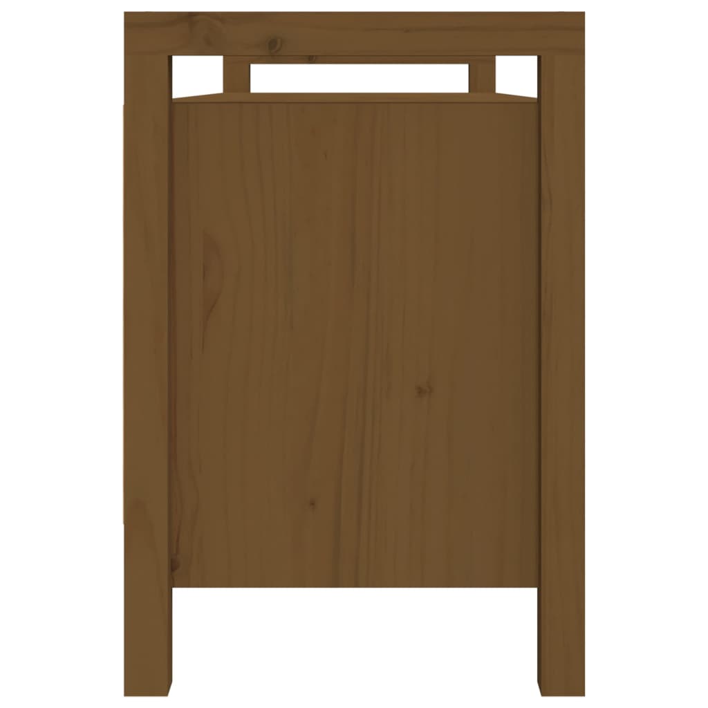 vidaXL Πάγκος Εργασίας Μελί Καφέ 110x40x60 εκ. Μασίφ Ξύλο Πεύκο