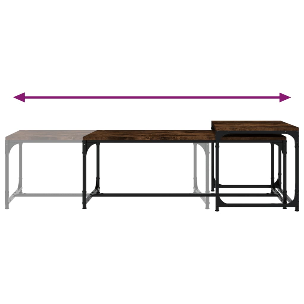 vidaXL Τραπεζάκια Σαλονιού 2 τεμ Καπνιστή Oak Επεξ. Ξύλο