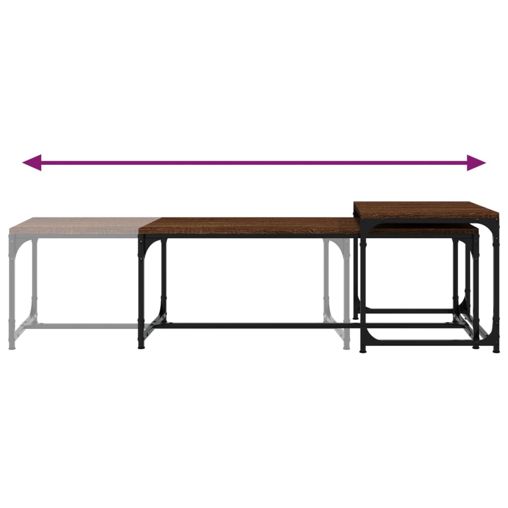 vidaXL Τραπεζάκια Σαλονιού 2 τεμ Brown Oak Επεξ. Ξύλο