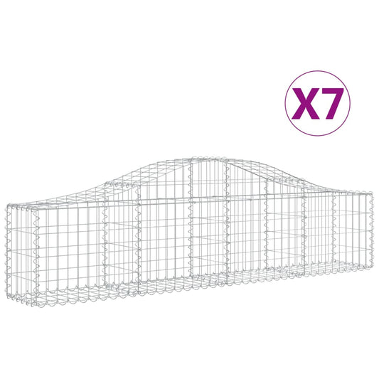 vidaXL Συρματοκιβώτια Τοξωτά 7 τεμ. 200x30x40/60 εκ. Γαλβαν. Ατσάλι