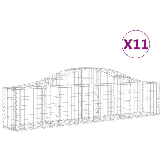 vidaXL Συρματοκιβώτια Τοξωτά 11 τεμ. 200x30x40/60 εκ. Γαλβαν. Ατσάλι