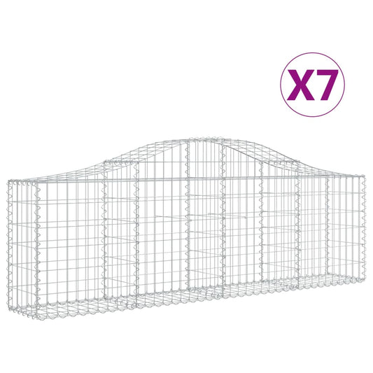 vidaXL Συρματοκιβώτια Τοξωτά 7 τεμ. 200x30x60/80 εκ. Γαλβαν. Ατσάλι