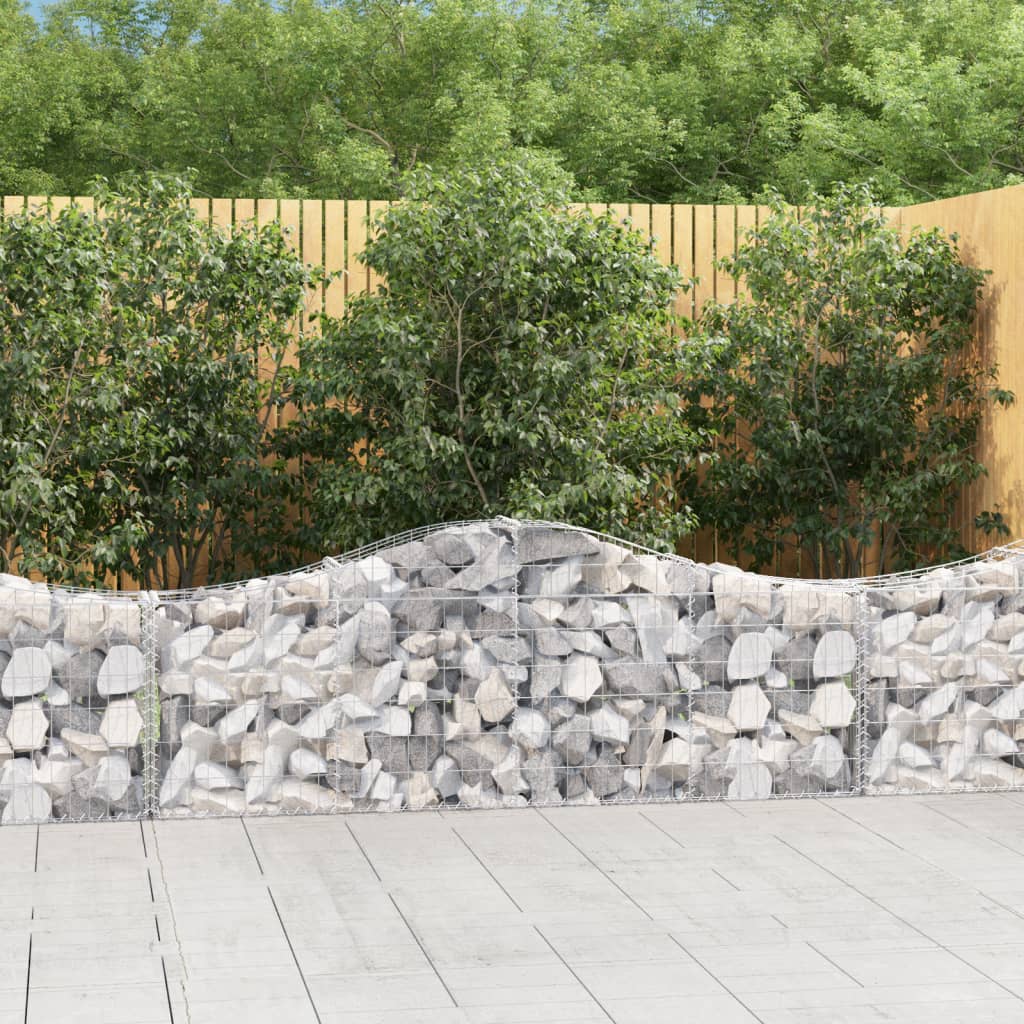 vidaXL Συρματοκιβώτια Τοξωτά 11 τεμ. 200x30x60/80 εκ. Γαλβαν. Ατσάλι