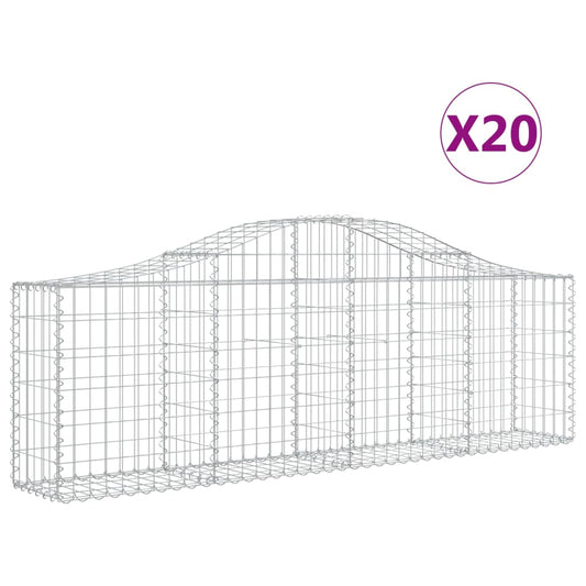 vidaXL Συρματοκιβώτια Τοξωτά 20 τεμ. 200x30x60/80 εκ. Γαλβαν. Ατσάλι