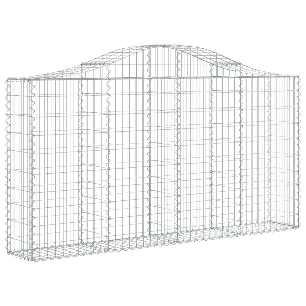 vidaXL Συρματοκιβώτια Τοξωτά 15 τεμ. 200x30x100/120 εκ. Γαλβαν. Ατσάλι