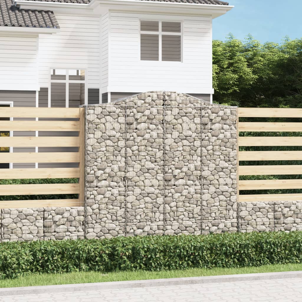 vidaXL Συρματοκιβώτια Τοξωτά 3 τεμ. 200x50x200/220 εκ. Γαλβαν. Ατσάλι