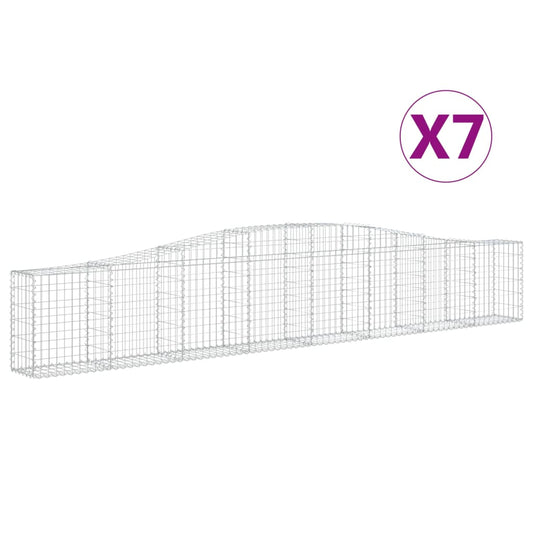 vidaXL Συρματοκιβώτια Τοξωτά 7 τεμ. 400x30x60/80 εκ. Γαλβαν. Ατσάλι