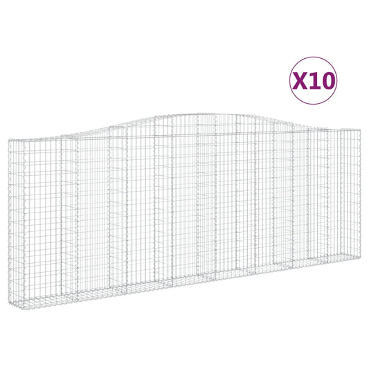 vidaXL Συρματοκιβώτια Τοξωτά 10 τεμ. 400x30x140/160 εκ. Γαλβαν. Ατσάλι