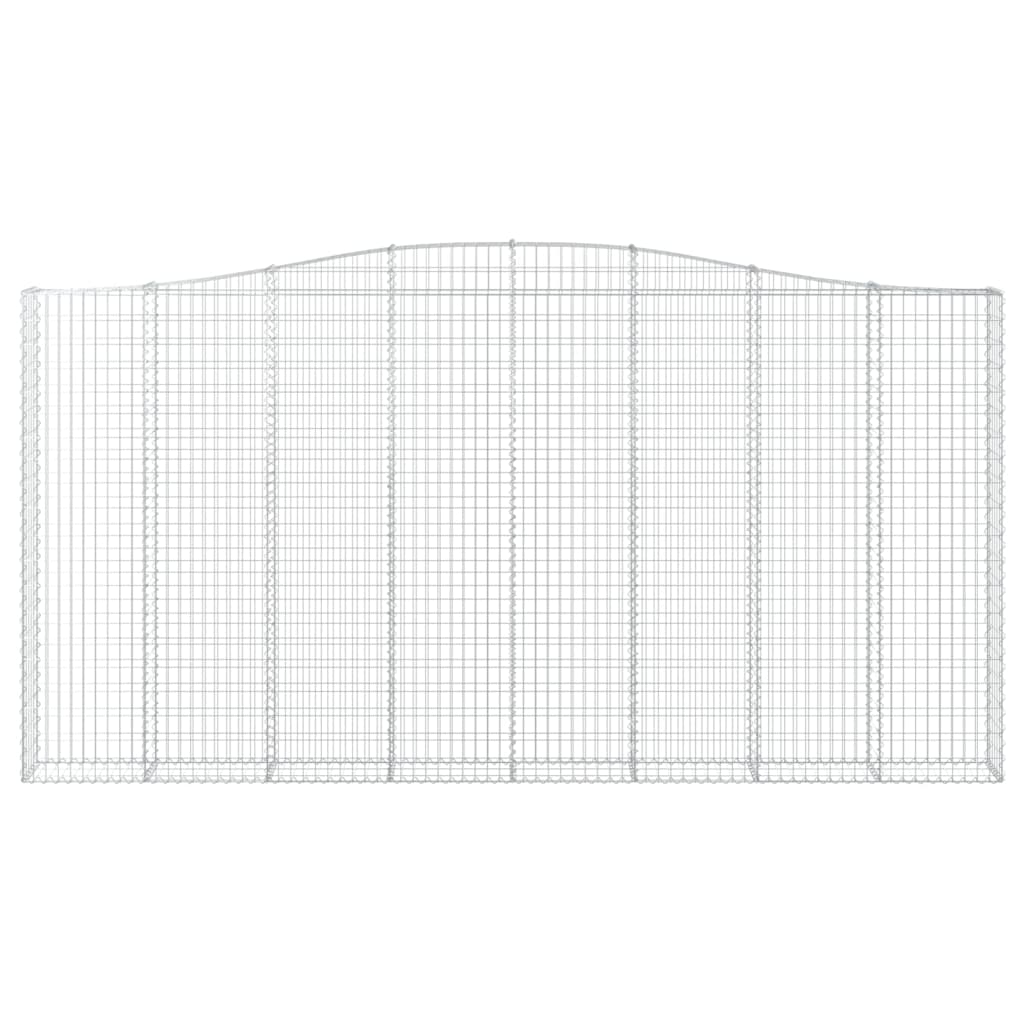 vidaXL Συρματοκιβώτια Τοξωτά 2 τεμ. 400x30x200/220 εκ. Γαλβαν. Ατσάλι